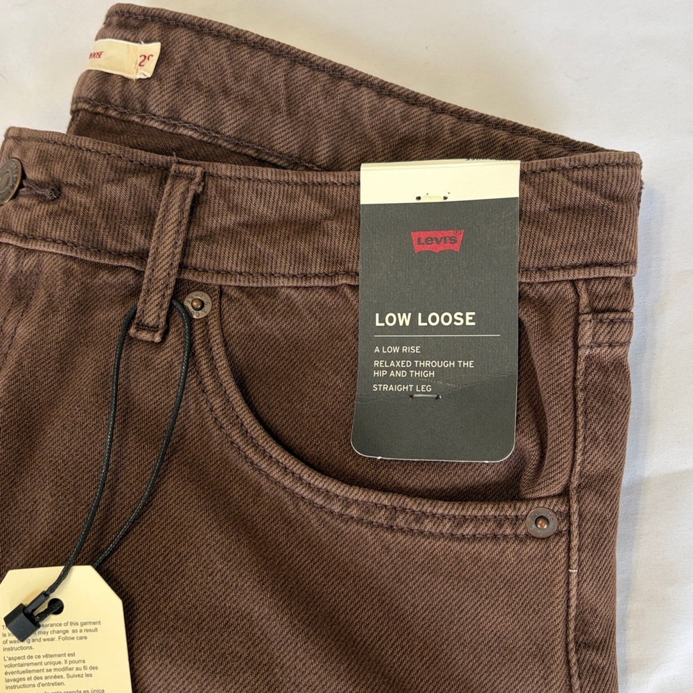 Levi's Low Loose Jeans in Braken Brown Size 29x30 NWT - Picture 7 of 12